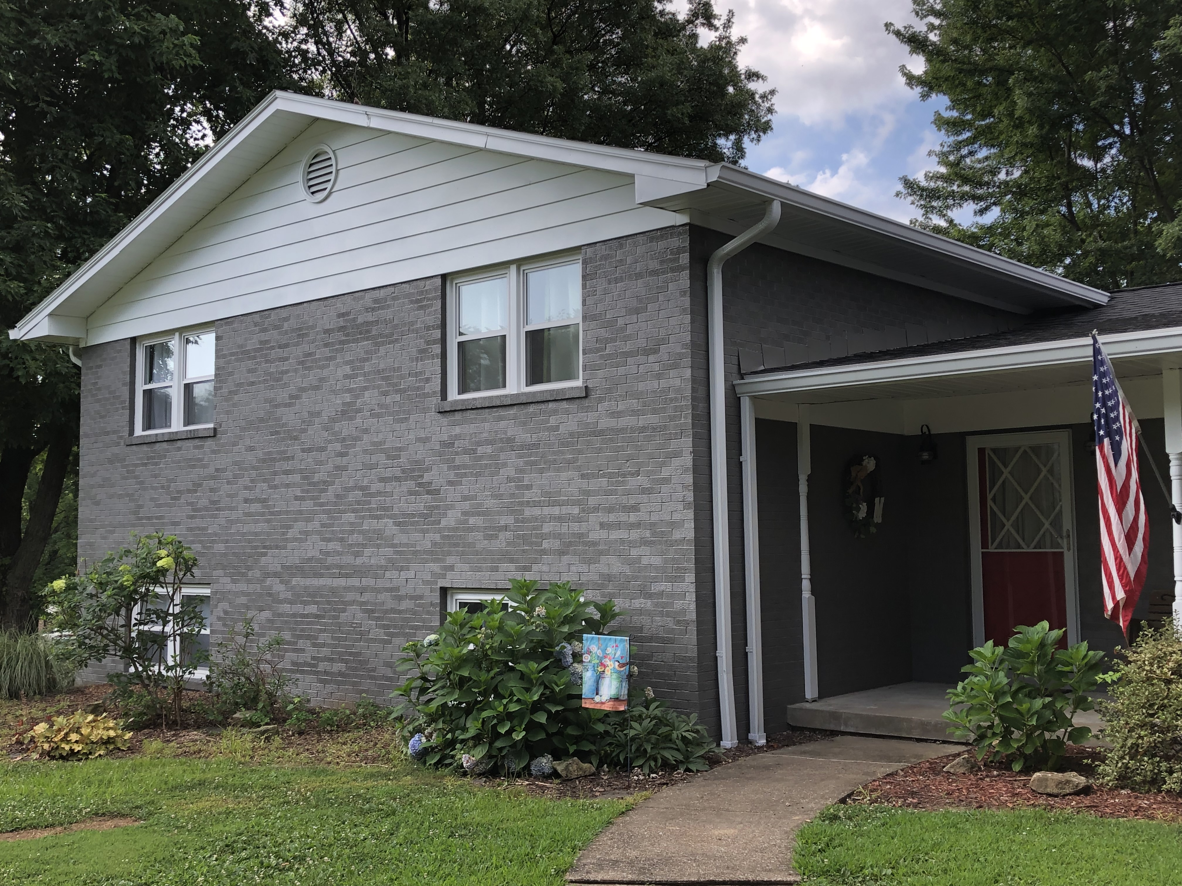 Exterior repaint, porch detail