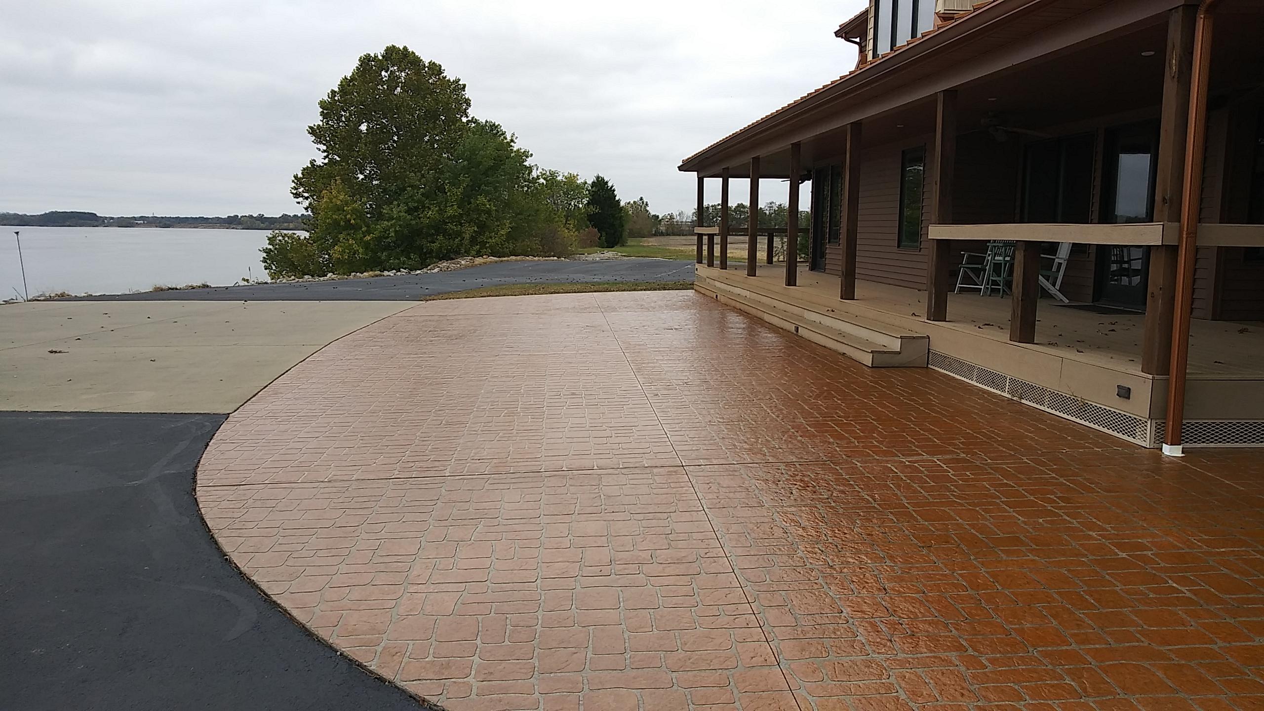 Stamped concrete patio detail