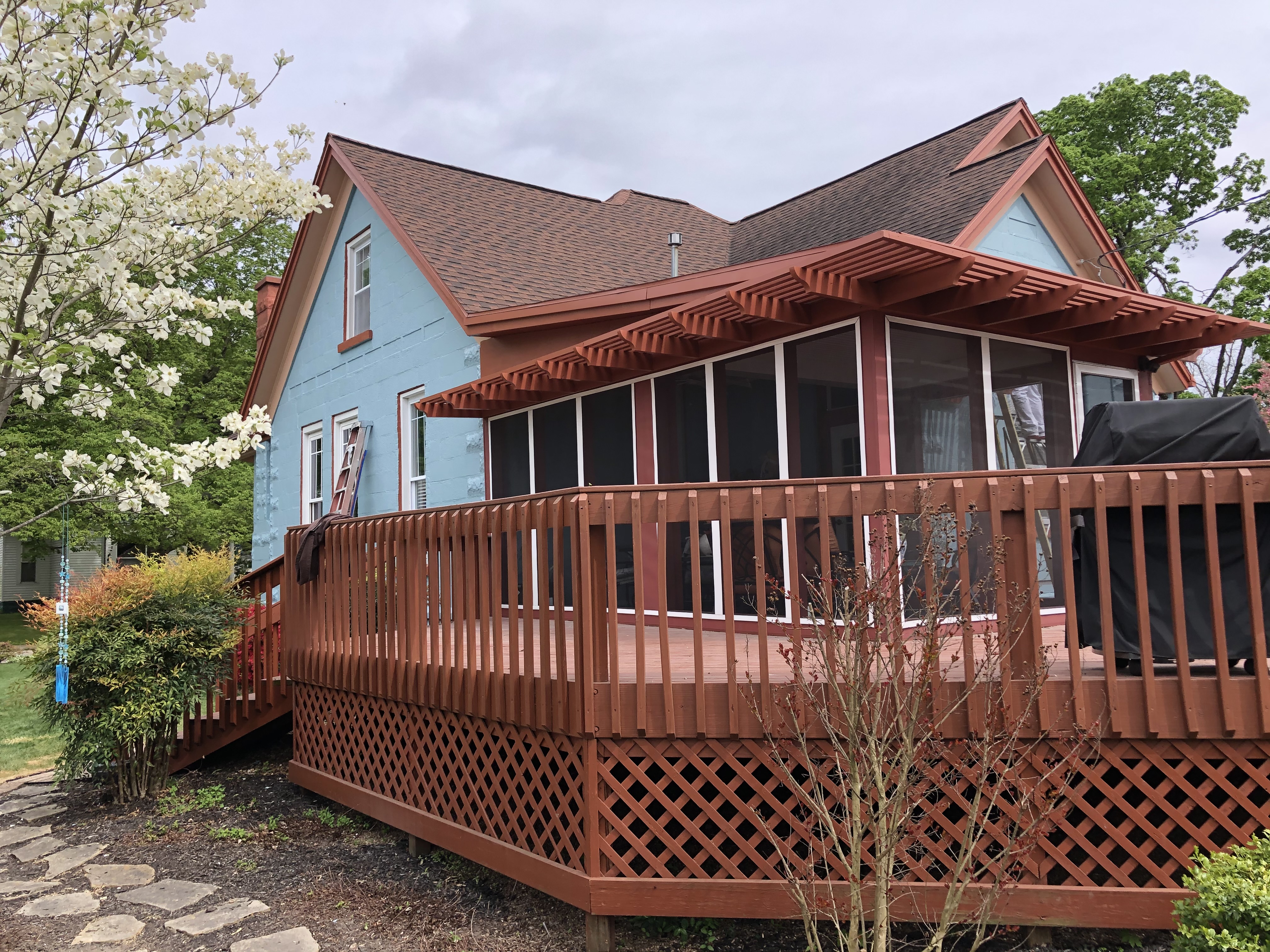 Exterior repaint in progress