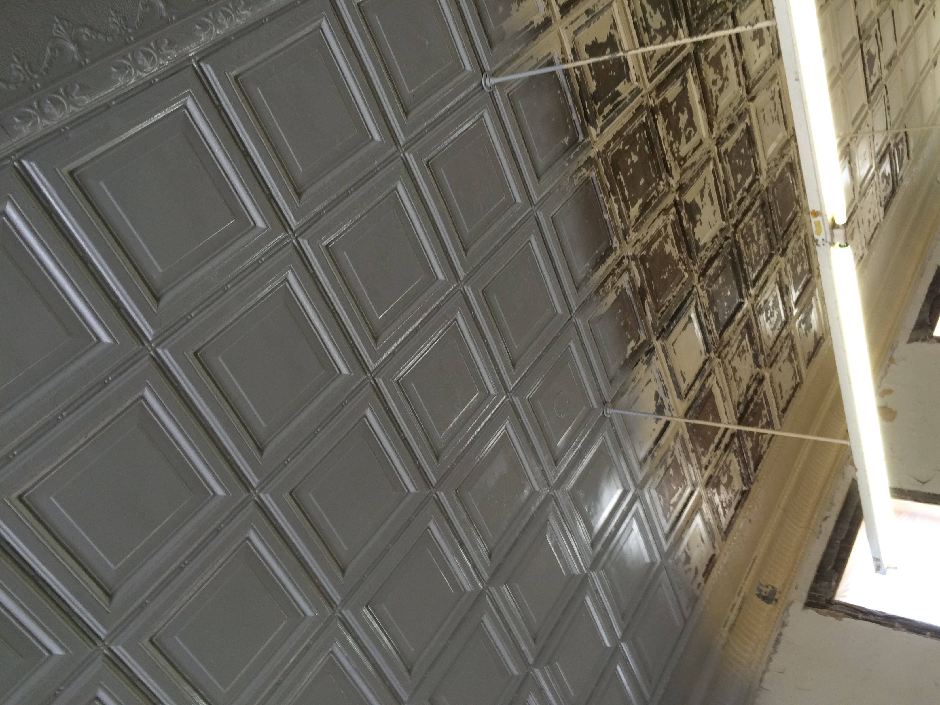 Decorative tin ceiling restoration